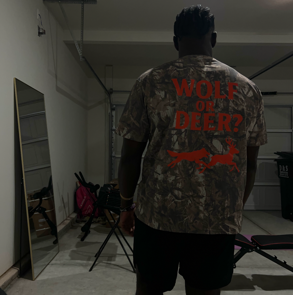 Wolf Or Deer Lightweight Oversized Camo Tee
