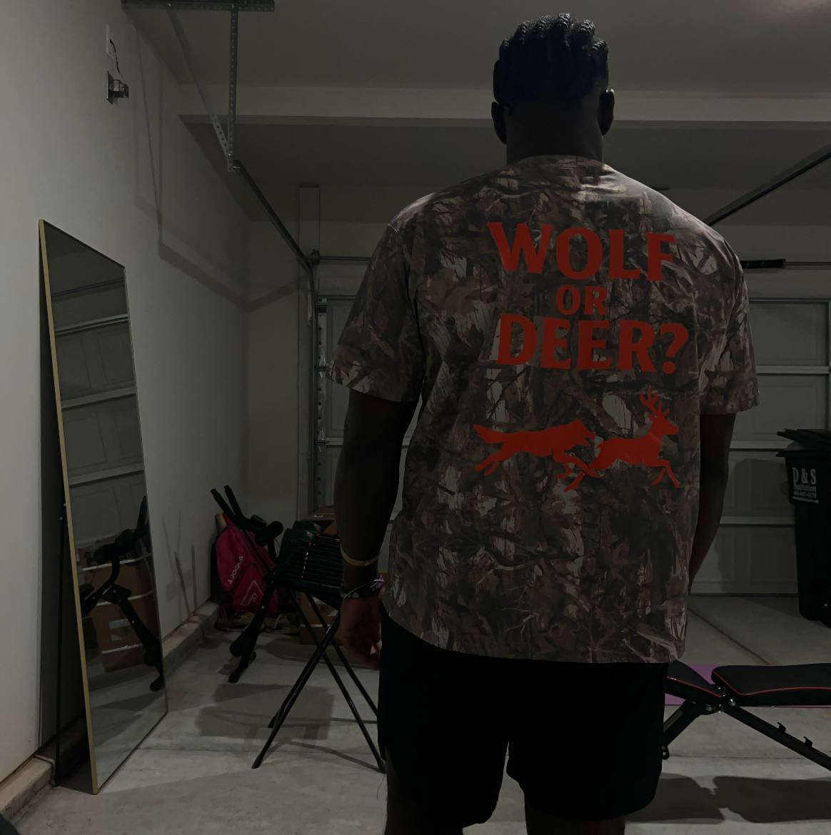 Wolf Or Deer Lightweight Oversized Camo Tee