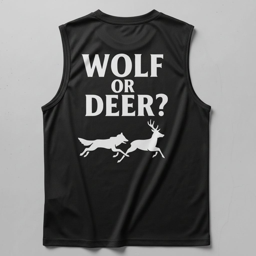 Wolf Or Deer Sleeveless Performance Tee