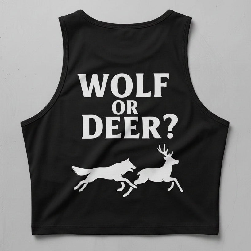 Wolf Or Deer Women's Cropped Tank